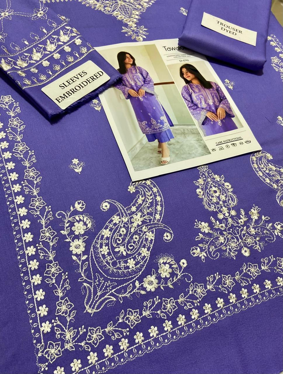 Dhanak 2pc Unstitched Embroidered