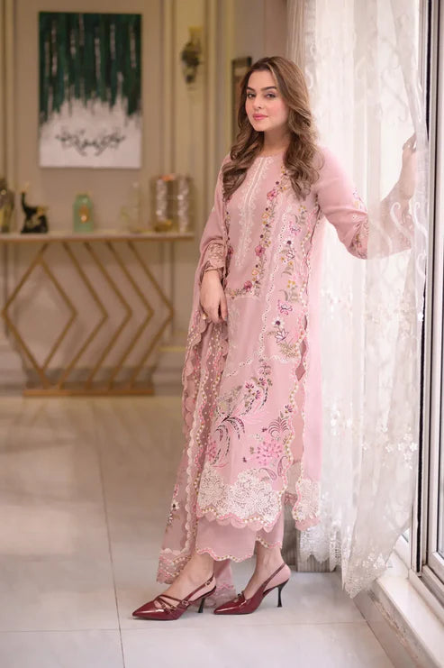 Aneelas Fully Emb dress with ready to wear Dupatta