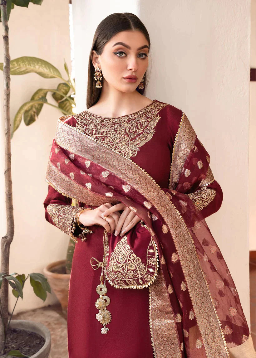 MARIA.B -3 Piece Silk Embroidered With Jaquard Duppatta