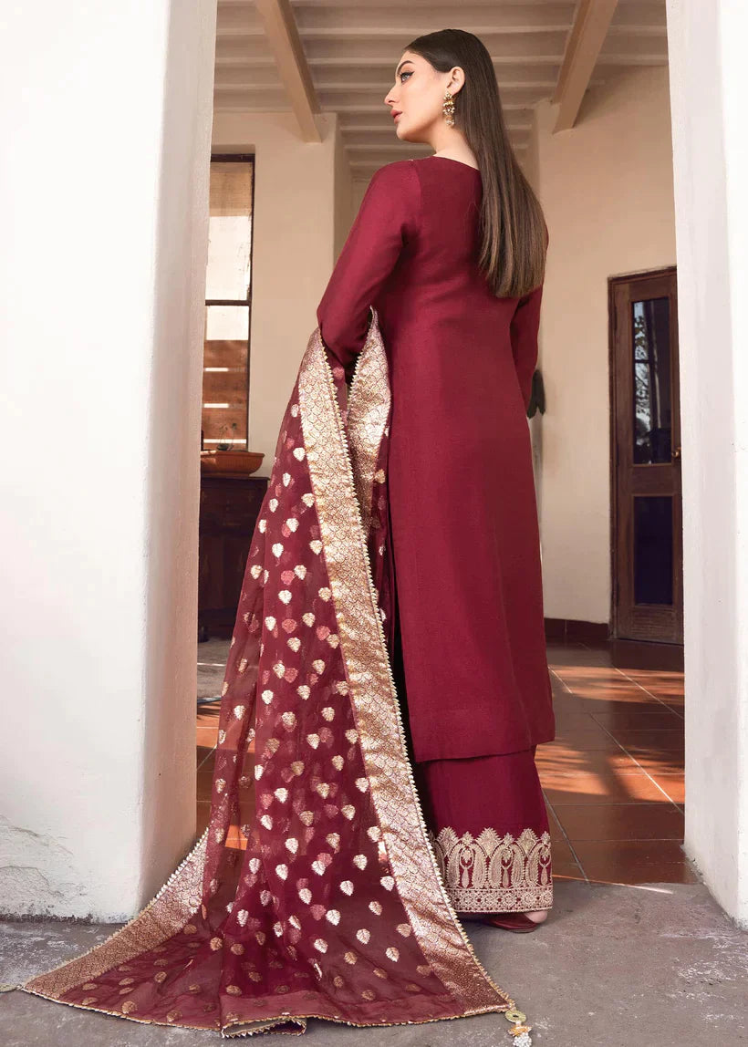 MARIA.B -3 Piece Silk Embroidered With Jaquard Duppatta