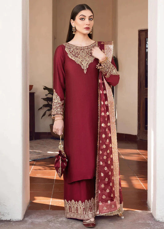 MARIA.B -3 Piece Silk Embroidered With Jaquard Duppatta