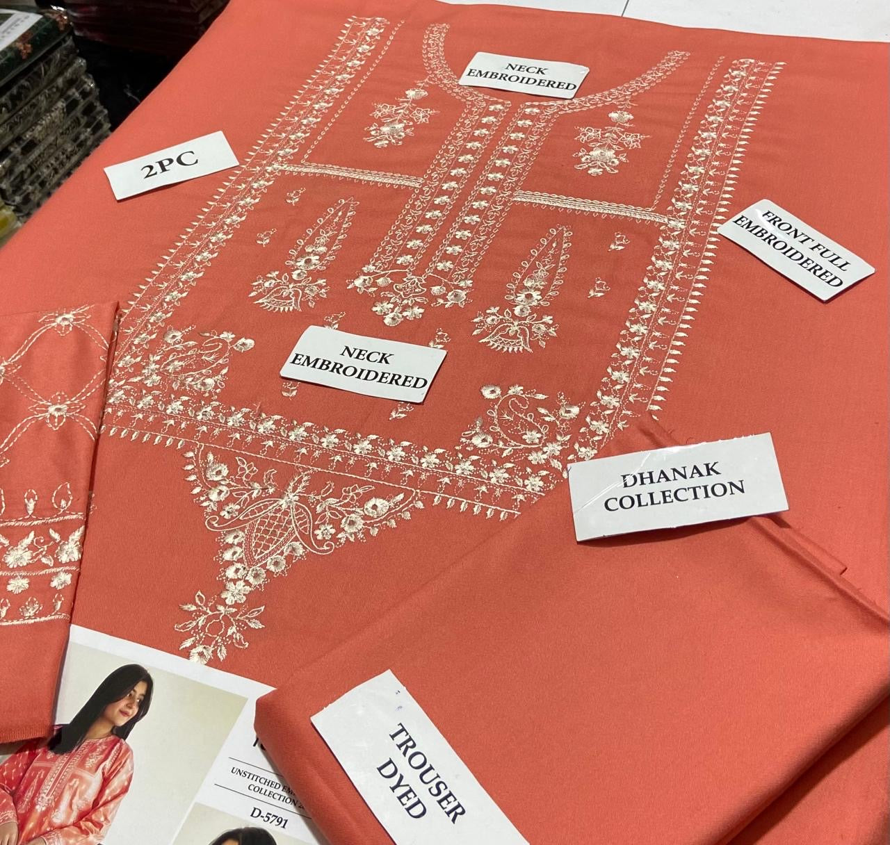 Dhanak 2pc Unstitched Embroidered