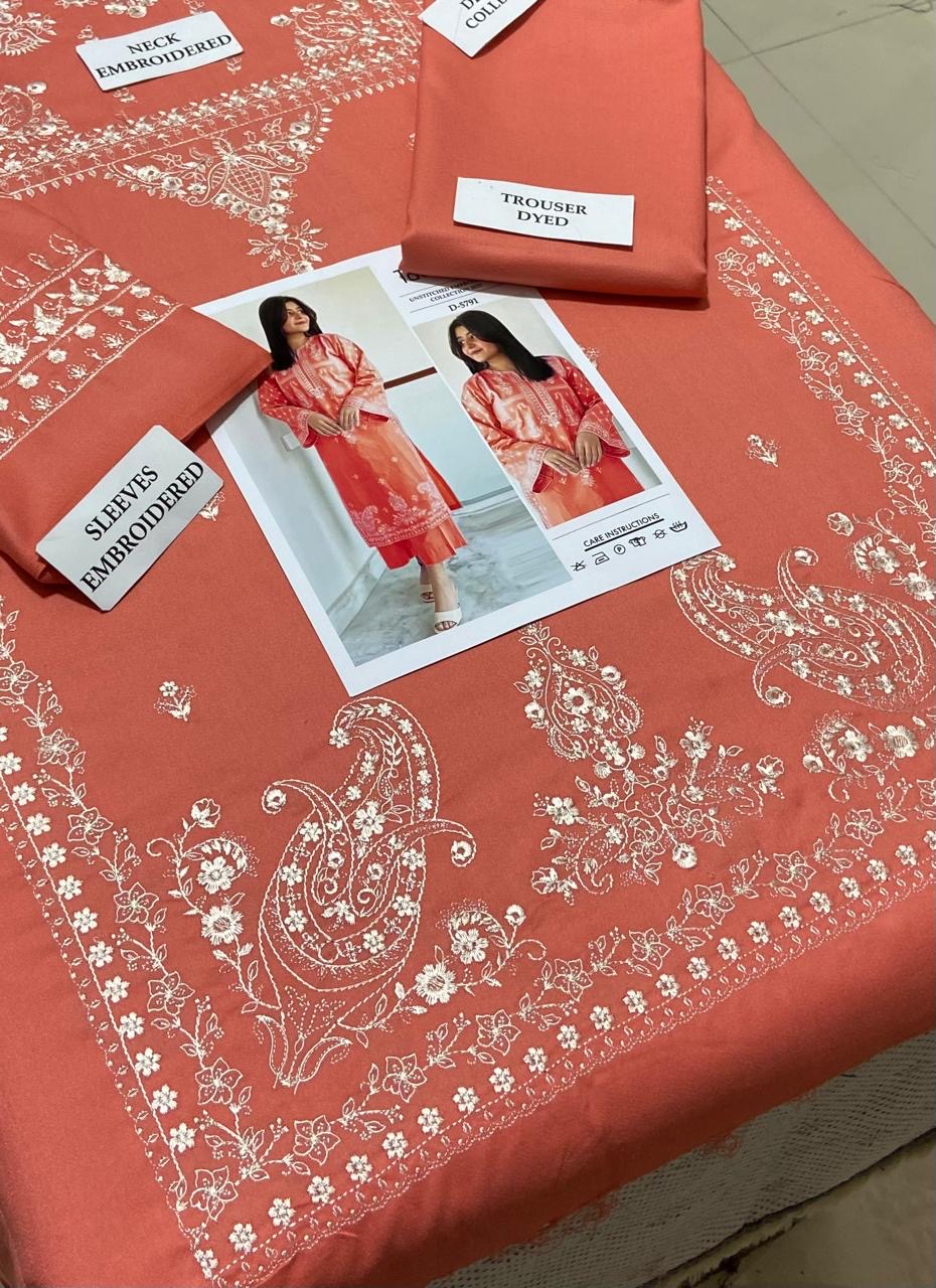 Dhanak 2pc Unstitched Embroidered