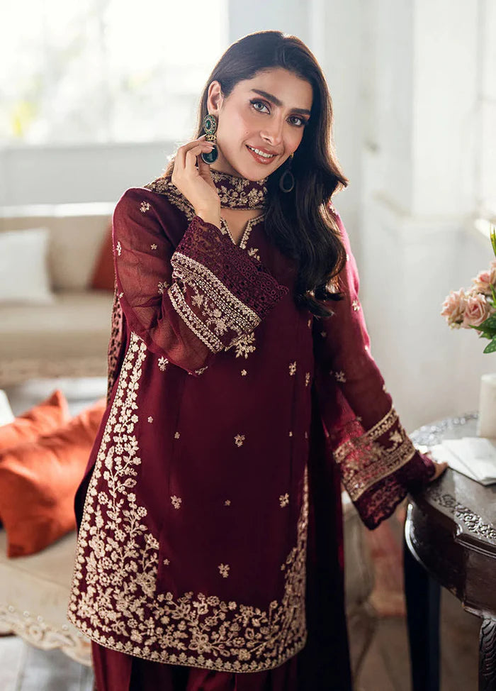 Azure 3pc unstitched Dhanak Emb with Emb Shawl