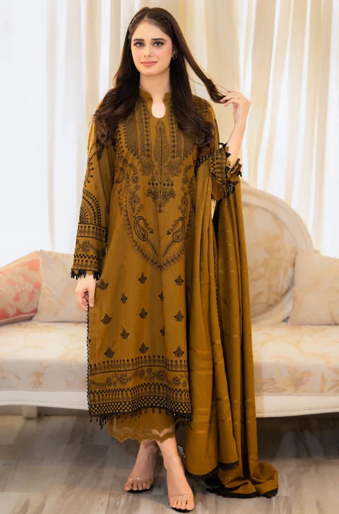 Winter 3PC Dhanak Embroidered Suit - LIBASS