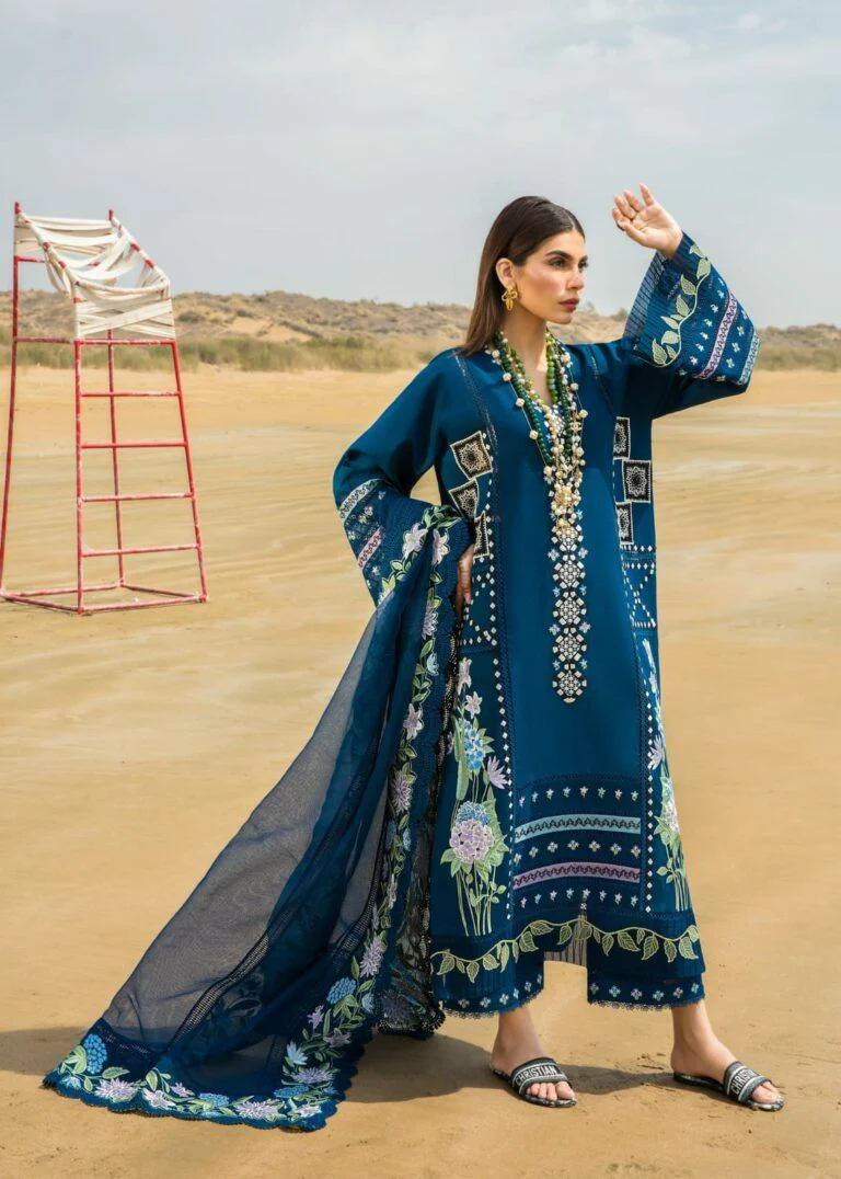 Crimson Full Luxury Lawn Dress With Embroidery Dupata