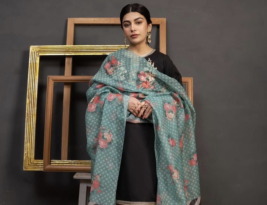 Kokum Black Lawn With Printed Dupata