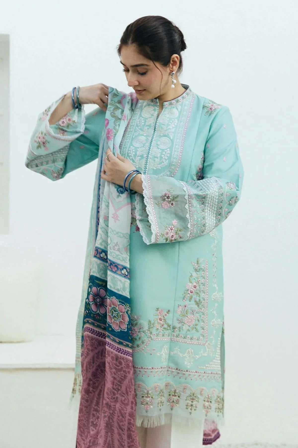 Zara ShahJahan Lawn Dress With Printed Dupata SS-901