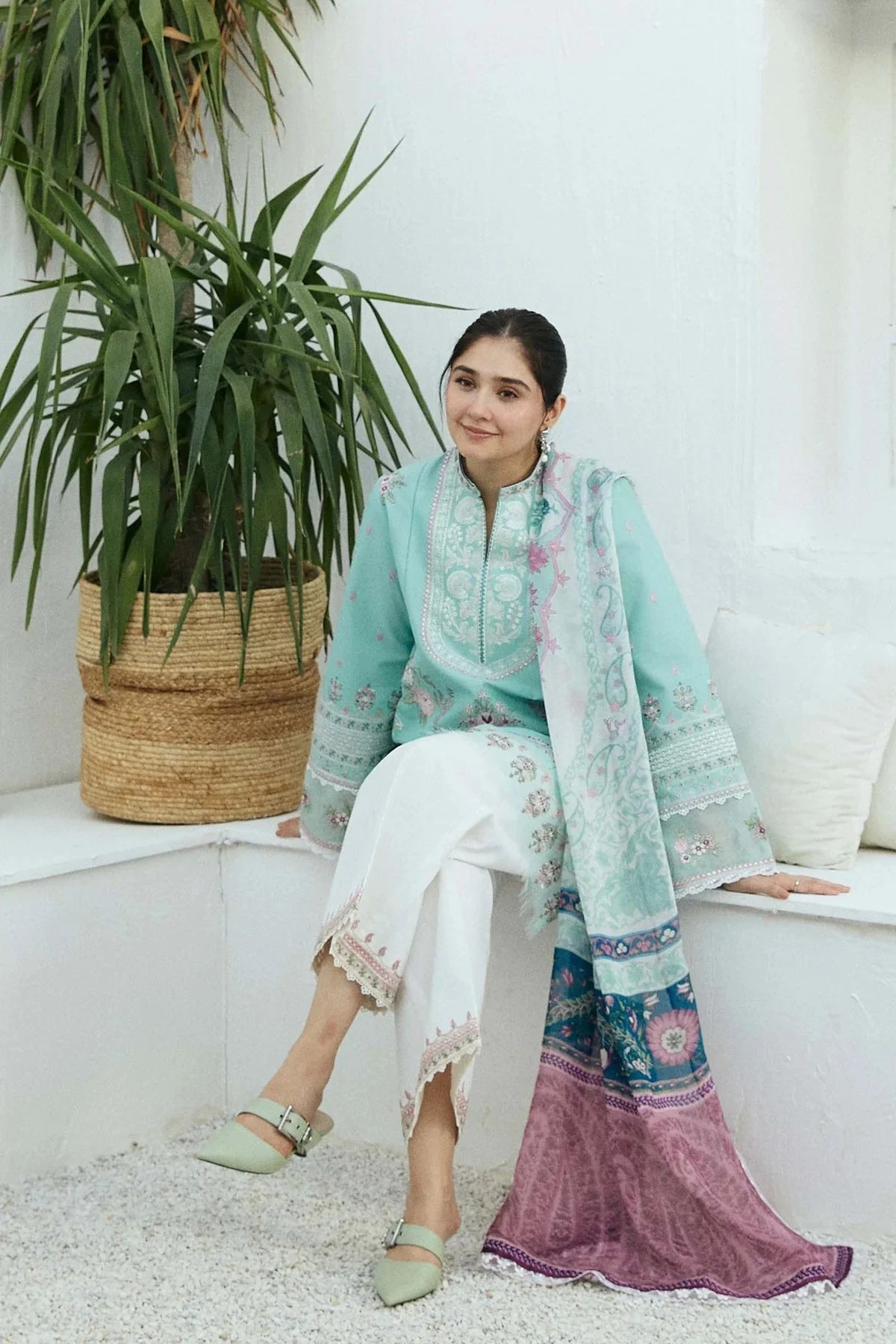 Zara ShahJahan Lawn Dress With Printed Dupata SS-901