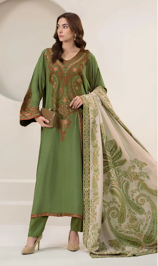 Maria.B. 3 Piece Embroidered Lawn Suit with Printed Dupata Unstitched