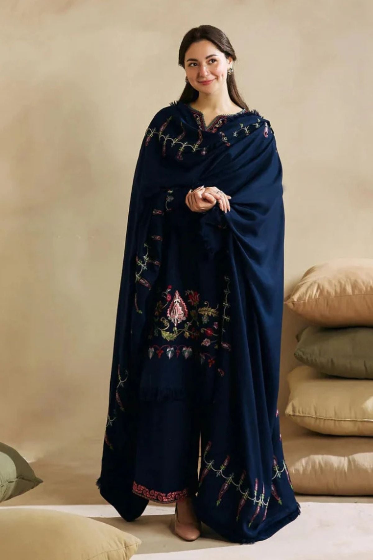 Zara Shahjahan Unstitched Luxury Dhanak Heavy Embroidered 3PC Suit