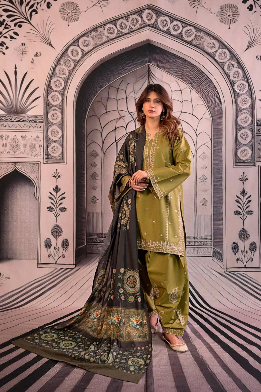 Urge Unstitched Luxury Dhanak Heavy Embroidered 3PC Suit