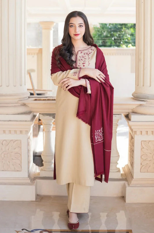 Asling Unstitched Luxury Dhanak Heavy Embroidered 3PC Suit
