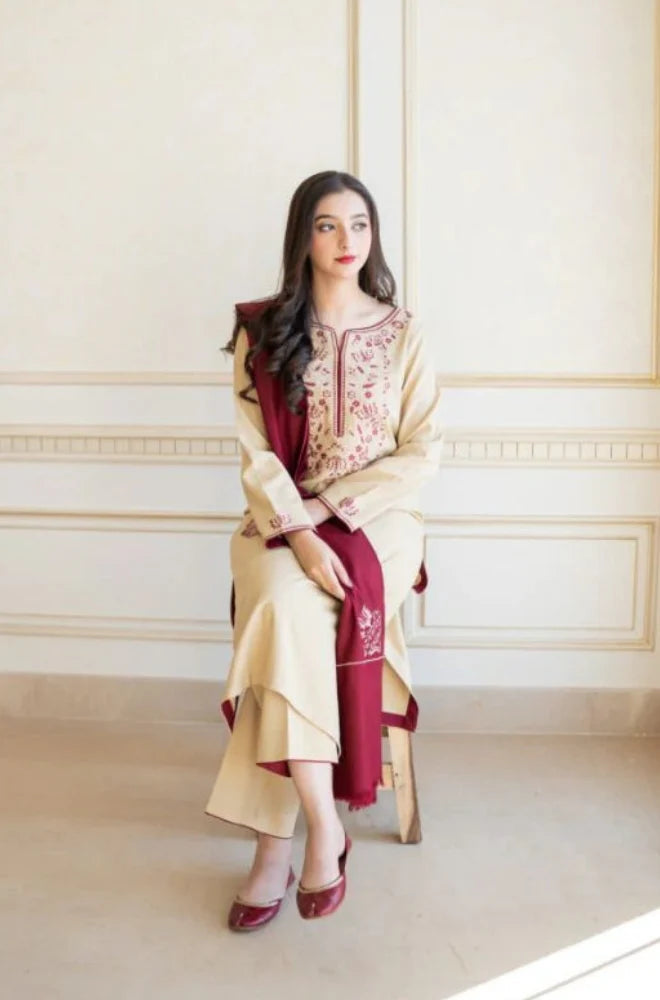 Asling Unstitched Luxury Dhanak Heavy Embroidered 3PC Suit