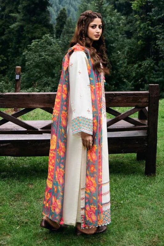 3PC Unstitched Luxury Dhanak Heavy Embroidered Suit