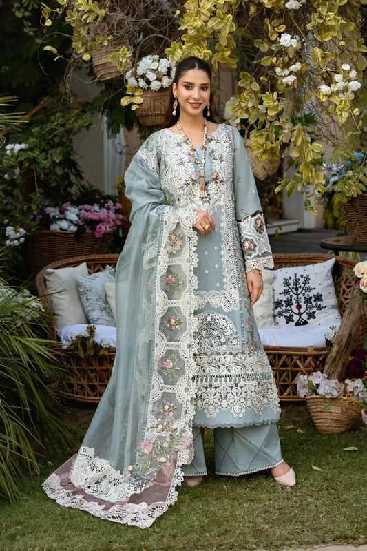 Elaf Unstitched Luxury Dhanak Heavy Chikenkari Embroidered 3PC Suit