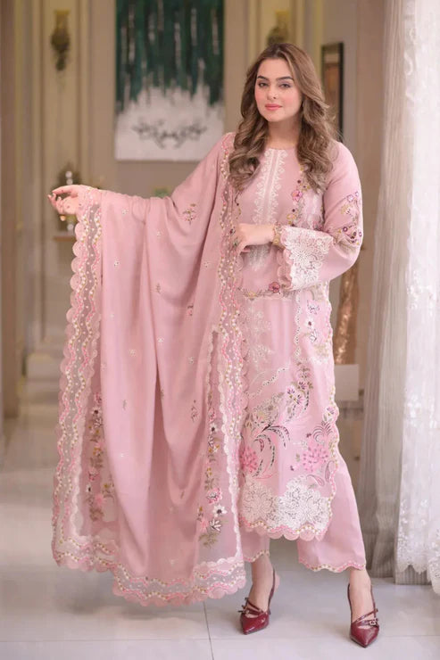 Aneelas Fully Emb dress with ready to wear Dupatta