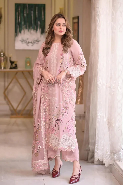 Aneelas Fully Emb dress with ready to wear Dupatta