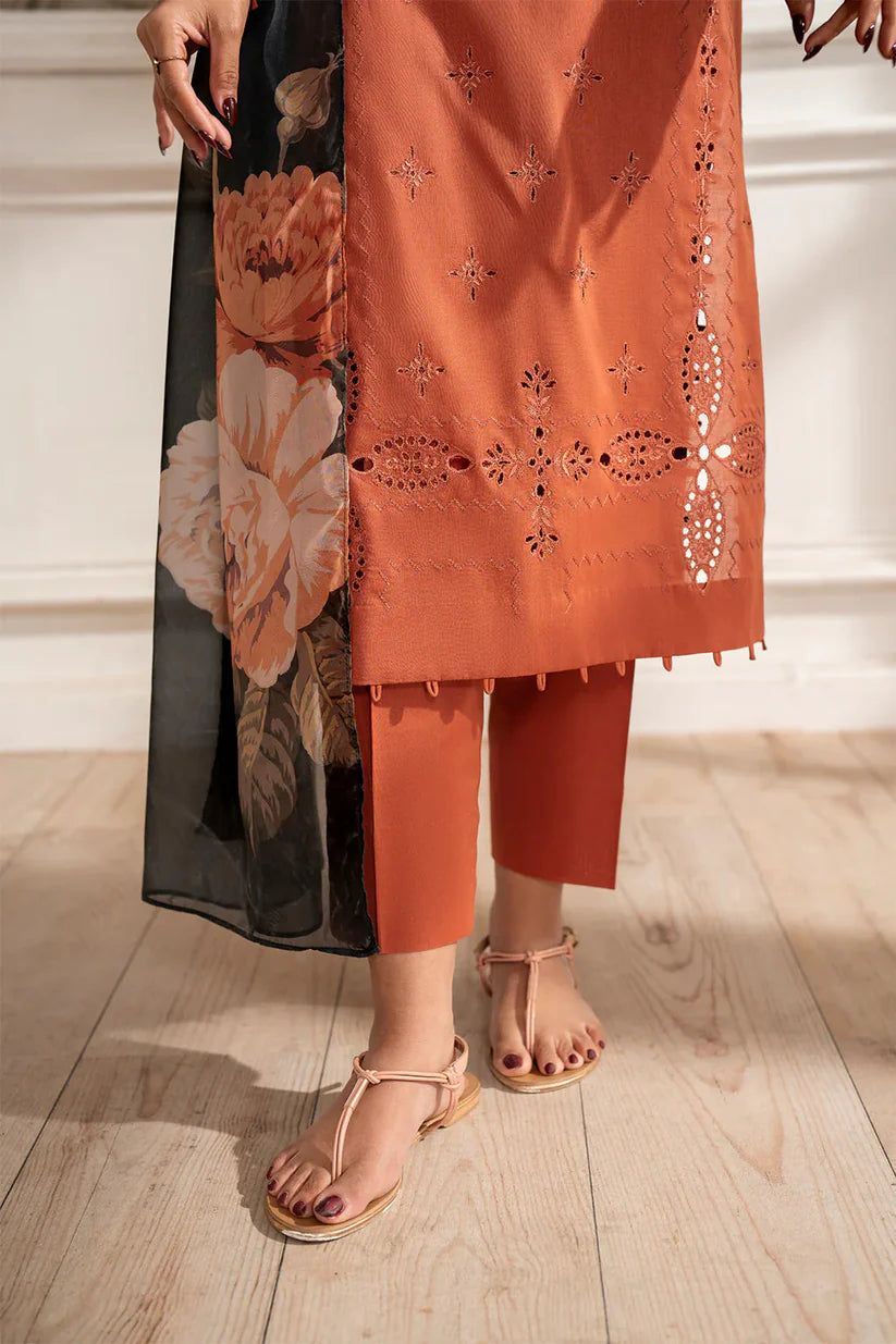 Iznik - 3Pc Unstitch Embroidered Dress Lawn Summer Season | Rusty