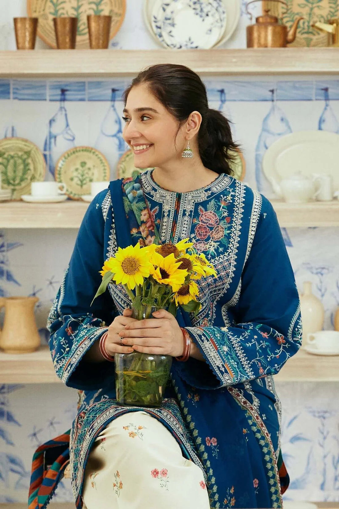 COCO EID 25 LAWN HEAVY 3-PIECE WITH DIAMOND DUPATA BLUE